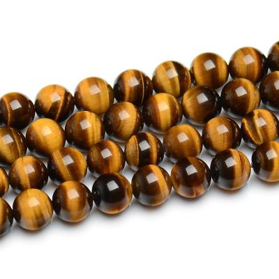 China Jewelry Making Loose Brown Tiger Eye Beads Natural Loose Beads Wholesale Loose Beads Strand for sale