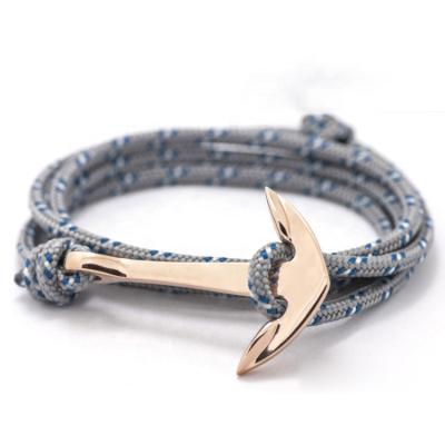 China FASHIONABLE Unique Jewelry Bracelet With Anchor Charms Handmade Nylon Rope Bracelet For Decorated for sale