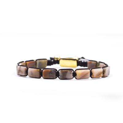 China Fashion Design TRENDY Rectangular Beads Woven Bracelet Custom Tail Bead Hanging Bracelet for sale