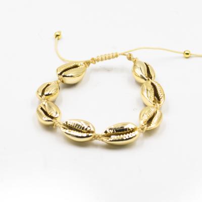 China 2021 Fashion Newly Fashion Wholesale Design Adjustable Gold Plated Bangle Shell Bracelet for sale