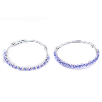 China 2021 cheap silver plated crystal bangle adjustable wire wholesale FASHIONABLE bangle bracelets for sale