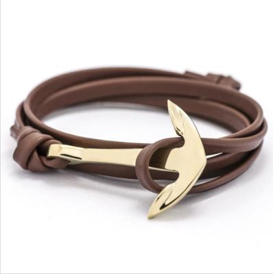 China Popular hot sale fashionable leather gold custom bracelet for stainless steel accessories leather nylon bracelet for sale