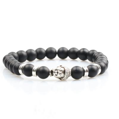 China CLASSIC Black Onyx Bead Bracelets Wholesale Jewelry Buddha Bracelets Men Spiritual Jewelry for sale