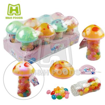 China Natural Burst Plastic Mushroom Shape Jelly Beans Gummy Candy for sale