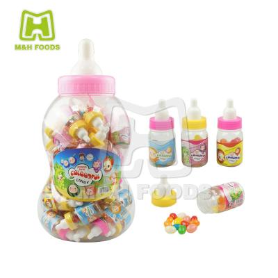 China Normal Plastic Bottle Shape Like A Milk Bottle With Chewy Jelly Bean Gummy Candy Color for sale