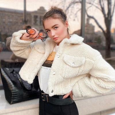 China Fashion Breathable Autumn Winter Fleece Outwear Coat Cropped Jackets With Faux Fur Jacket Women for sale