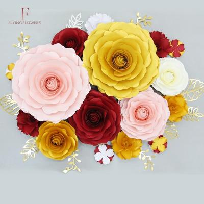 China High Quality And Cost Effective Party Decoration Decoration Wall Paper Flowers for sale