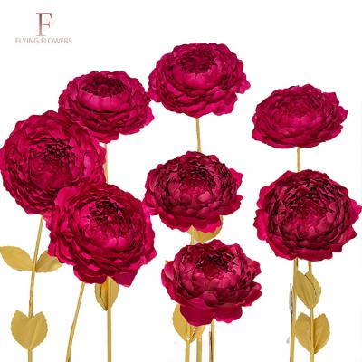 China High Quality Artificial Giant Standing Flower Chinese Peony Wedding and Banquet Decoration Crepe Paper Flower Peony for sale