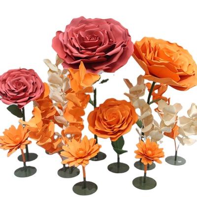 China Party Decoration Artificial Giant Wedding Props Flower Road Lead Flower Stand Wedding Decoration Event Party Stage Decoration for sale