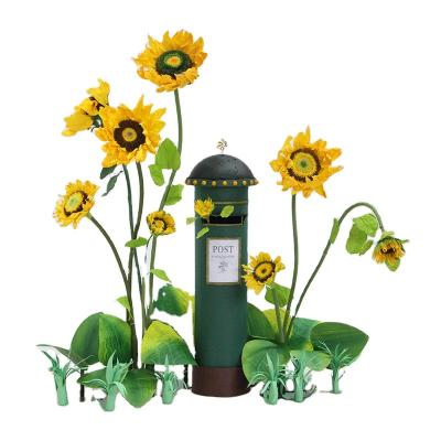 China Paper Flowers Indoor Artificial Sunflower Giant Decoration Long Stem Backdrop Stand For Wedding Flowers for sale