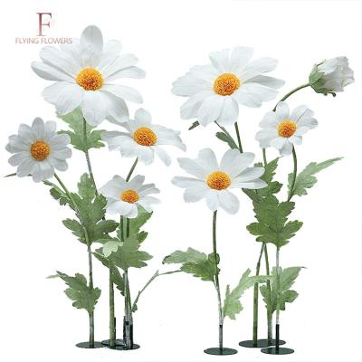 China Wholesale Minimalist Artificial Giant Daisy Flower Paper Flower Wedding And Store Window Decoration for sale