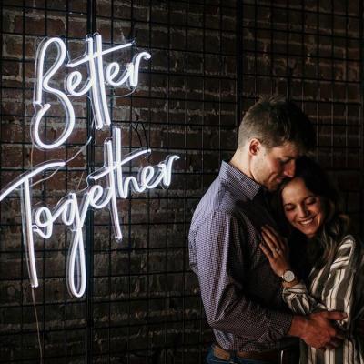 China Buildings Hot Sale Wall Mounted Wedding Couples Better Together Neon Light Led Acrylic Custom Neon Sign for sale