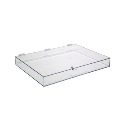 China Supplier Profession Eco-friendly Raw Materials Custom Logo Square Flat Clear Acrylic Display Box With Lock for sale