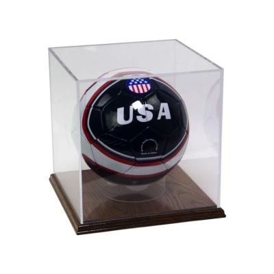 China Wholesale Durable Showcase Eco - Friendly Customized Clear Acrylic Ball Case Display With Stand for sale