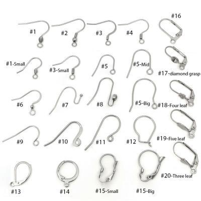 China Necklace 316 Stainless Steel Earring Hook Fish Mouth Shaped Spring Ear Hook DIY Earring Hook Ring for sale