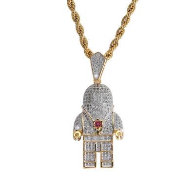 China Hip Hop The 2021 New Astronaut Necklace Zircon Hip Hop Pendant Necklace for sale