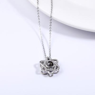 China Casual/Sporty High Quality Fashion Hexagram Projection Pendant 100 About The Tongue Of Love Necklace Casual Party for sale