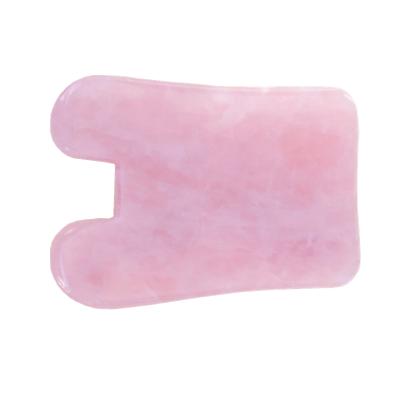 China Face Lift Rose Natural Jade Anti Aging Facial Guasha Board Rose Quartz Guasha Facial Board for sale