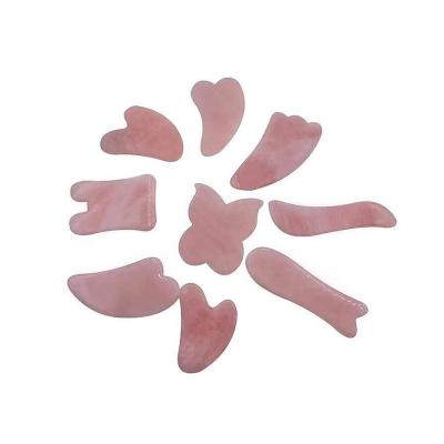 China Best Wholesale Price Face Lift Wholesale 100% Rose Quartz Jade Gua Sha Panel Facial Natural Tools for sale