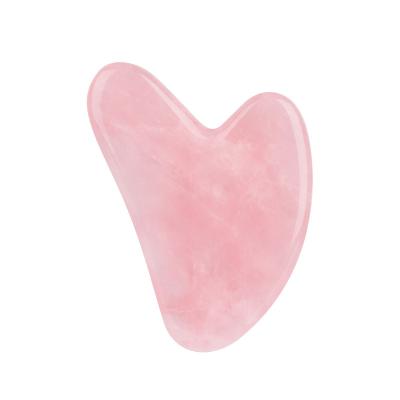 China Face lift rose rose quartz heart shape guasha board guasha set for sale