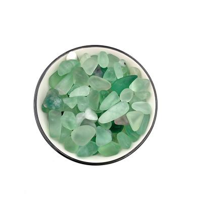 China China Natural Polished Green Fluorite Tumbled Stone Gemstones Crystal Gravel for sale