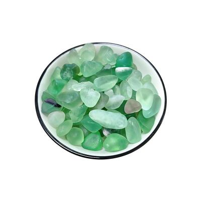 China China Bulk Wholesale Natural Green Fluorite Tumbled Stone Green Crystal Gravel Stone for sale