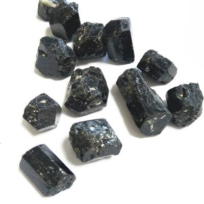 China China Black Tourmaline Stone Single Crystal Tourmaline Gravel Natural Rough Gemstone for sale