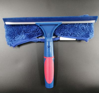 China Viable Professional Rubber Window Glass Cleaning Squeegee And Microfiber Cloth Scrubber Brush for sale