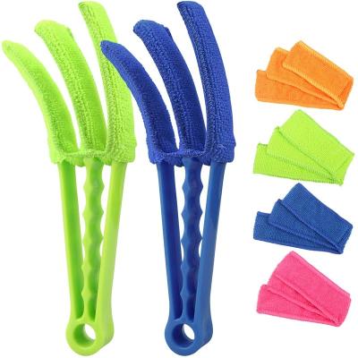 China Fuction Microfiber Window Cleaning Cleaning Brush Cleaner with Blade Washable Venetian Blind Venetian Blind Remover Cleaning Cloth for sale