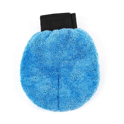 China Microfiber Microfiber Coral Fleece Sponge Inside Car Car Wash Glove House 17*25cm Opp Bag Cleaning NC; ZHE 100g customized color for sale