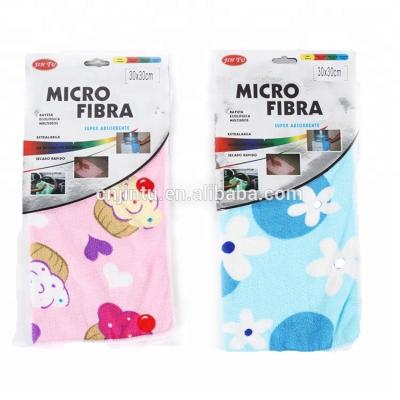 China Viable High Quality Cute Flower Printed Microfiber Car Cleaning Cloth Women House Dish Cleaning Set Cloth for sale