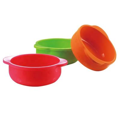 China Dots Durable Eco Anti-Slip Bowl BPA Free Wholesale Custom Food Bowl Ningbo Longwell Personality Feeding Soft Silicone Rolls Baby for sale