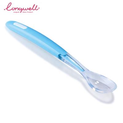 China BPA Safety Ningbo Longwell Eco-Friendly Flatware Free Testing Soft Tip Spoons Custom Logo Newborn Feeder Baby Feeding Spoon Silicone for sale