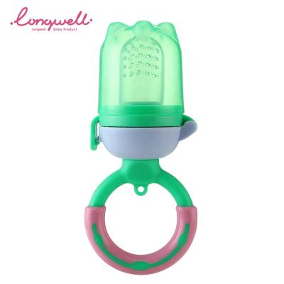 China 100%food grade Silicone Teether Ningbo Longwell Silicone Pacifier Baby Fresh Fruit Feeder FoodJuice Feeder Snoother Pacifiers Handle Teether Silicone Feeder for sale