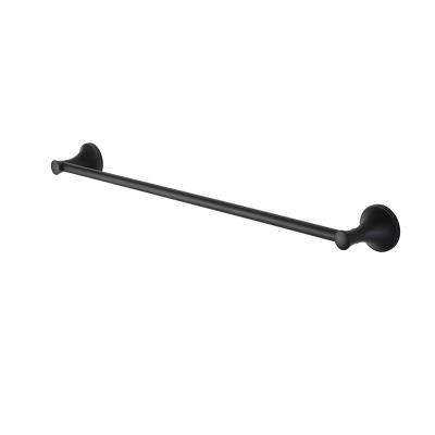 China Modern Home Decoration Hotel Accessories Bathroom Wall Mounted Matte Black Towel Rack Alone for sale