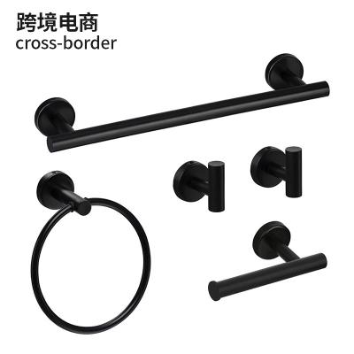 China Heater Amazon Best Selling Bathroom Hardware Set Black Bathrobe Hook Towel Hanging Handle for sale