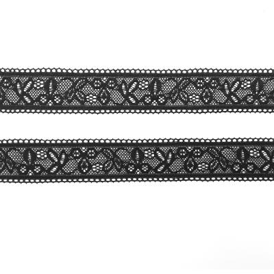 China Double Decorative Wrap Knitted African 2.5cm Elastic Edge Elastic Wedding Lace Trim For Lingerie Or Ladies Dress for sale