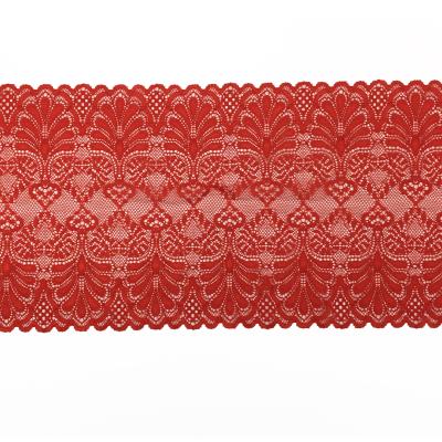 China Elastic double edge decorative wrap knitted white guipure lace trim for lingerie or ladies dress new design for sale