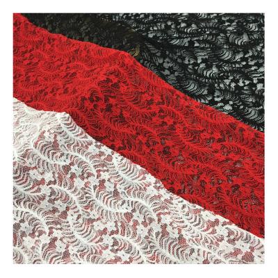 China Soft Knitting French Guipure Lace Mesh Wrap Elastic Nylon Fabric For Lingerie And Dress for sale