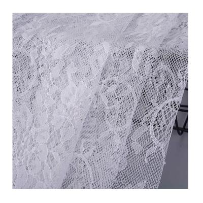 China Cheap 150CM White Soft Flower Guipure Lace Fabric Fancy Lace Wrap Knitting Inelastic Lace For Wedding Dress for sale