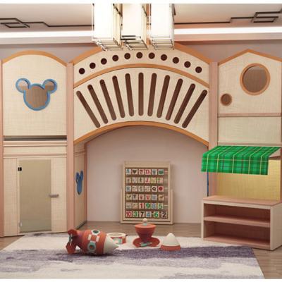 China Two Storey London Bridge Moetry Large High Quality Indoor Wooden Playhouse Children Play Attic For International School Classroom for sale