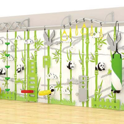 China High Quality Moetry Structure Indoor Climbing Kids Play Equipment Panda Bamboo Climb Frames For Kids Gym OEM Available for sale