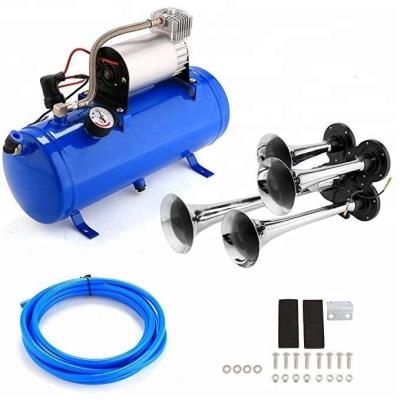 China Loud 150DB 4/Quad Trumpet Train Air Horn with 1.6 Gallon Tank and 150 PSI Compressor Full/Complete/Kit 165/230/290/350MM Onboard System for sale