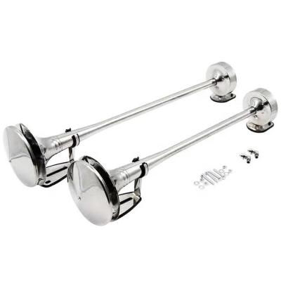 China Full Set 12V Stainless Steel Car Marine Boat RV Stainless Steel Dual Trumpet Horn for sale