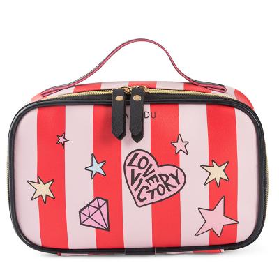 China Large Cosmetic Storage Bag Tools Space Love Pattern Printing PU Makeup Bag Waterproof Travel Makeup Tools Storage Bag for sale