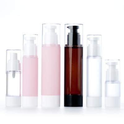 China 4 Colors 4 Sizes Choose Clear Frosted Airless Bottle 15/30/50/100ml Cosmetic Spray Vacuum Pump Bottle for sale