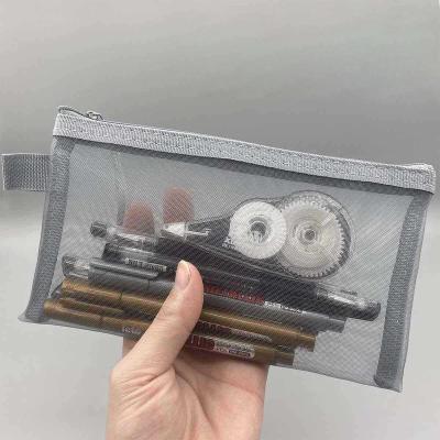 China Fashionable School Pencil Case Big In Stock Promotional Cheap Size A6 Net Pencil Transparent Filter Frame For Adults And Students for sale