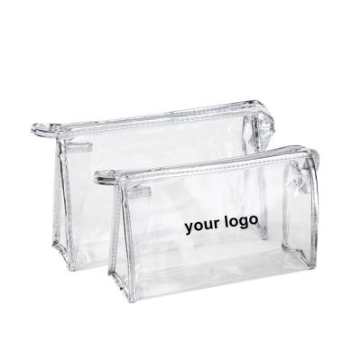 China Portable Travel Storage Makeup Bag Stored Customized Logo Waterproof Clear PVC Plastic Cosmetic Bag For Travel for sale