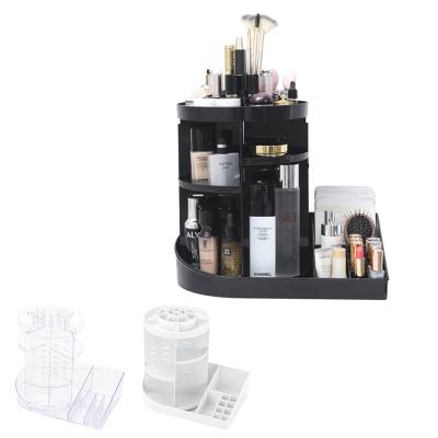 China 360 Plastic Clear Sustainable Rotating Jewelry Storage Box Makeup Organizer for sale