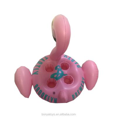 China Public Inflatable Flamingo Coasters Mini Cup Holder Swimming Pool Float Advertising Promotion Item for sale